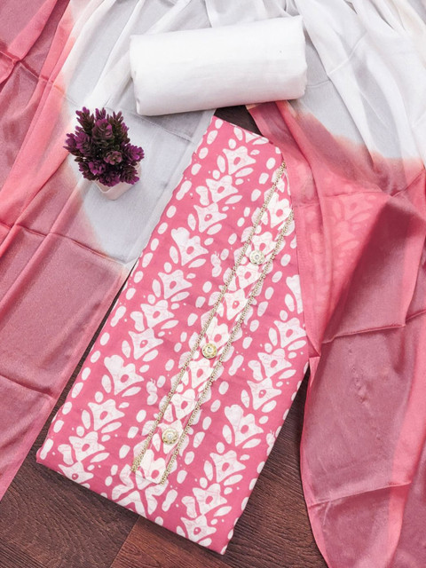 KALINI Floral Printed Unstitched Dress Material