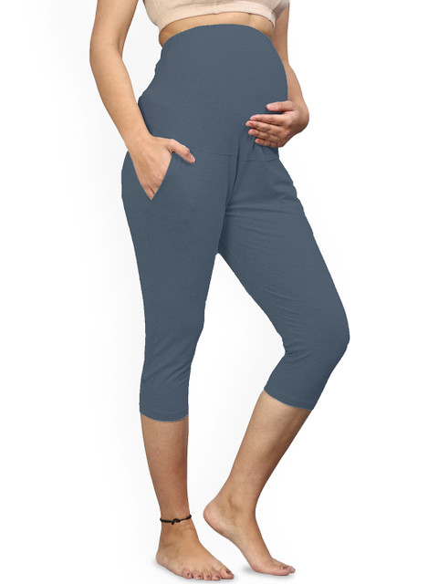 Lenam Women Stretchable Maternity Leggings With Cotton Adjustable Waist