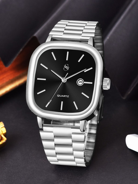 Shocknshop Unisex Stainless Steel Straps Analogue Multi Function Watch WCH148Black