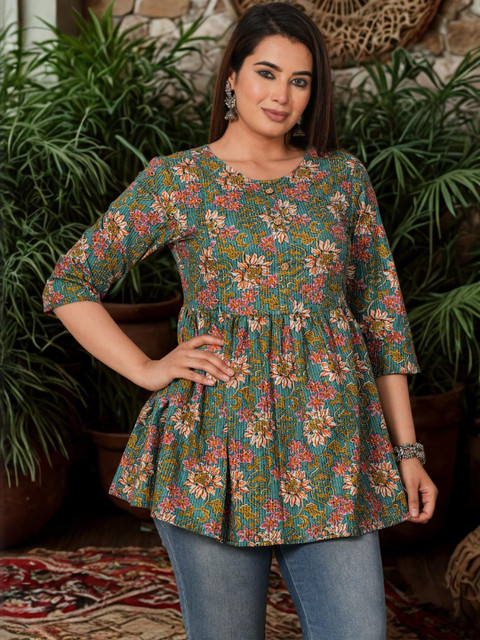 Vaidiki Floral Printed Cotton Maternity Top