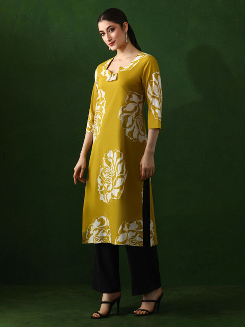 Jaipur Kurti Women Floral Embroidered Cotton Kurta - Image 5