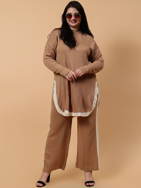 Fashion Gaiia Plus Size Top & Trousers Co-Ord Set