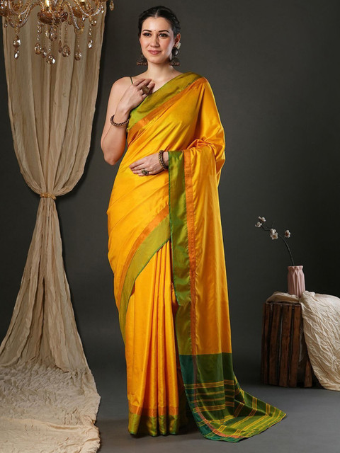 IndianRang Solid Zari Regular Saree