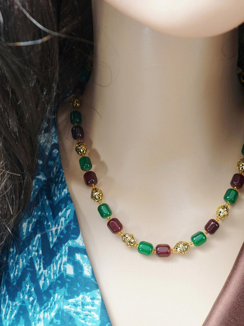 Panachee Artificial Beaded Minimal Necklace