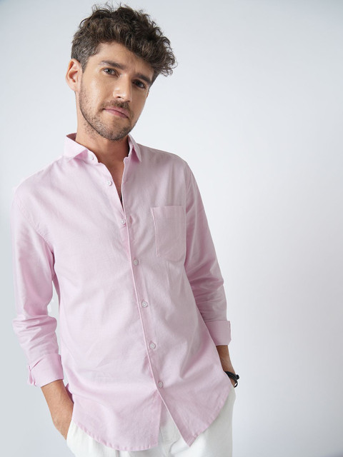 VASTRADO Men Classic Slim Fit Solid Cutaway Collar Cotton Casual Shirt - Image 7