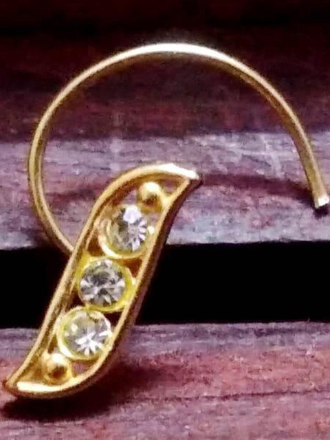 SHREEVARAM Rhodium-Plated Ring Nosepin - Image 3