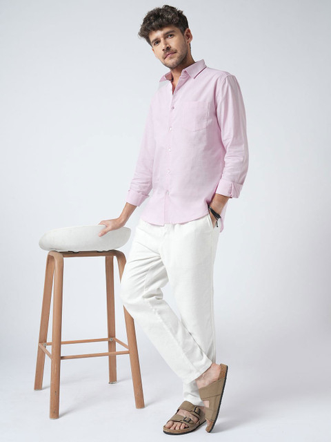 VASTRADO Men Classic Slim Fit Solid Cutaway Collar Cotton Casual Shirt - Image 6