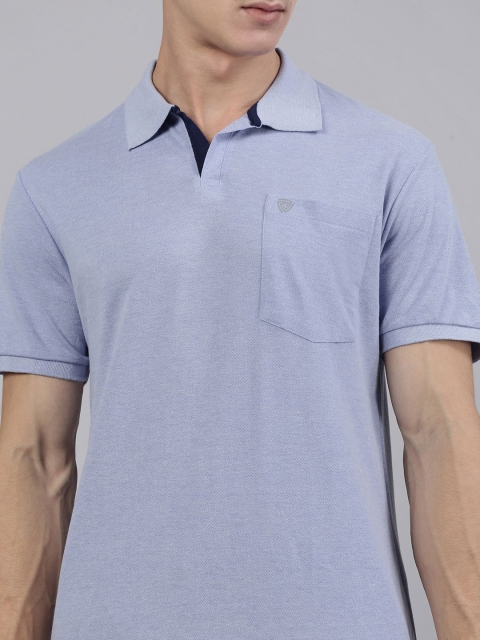 Lux Cozi Men Solid Polo Collar Cotton T-shirt - Image 2