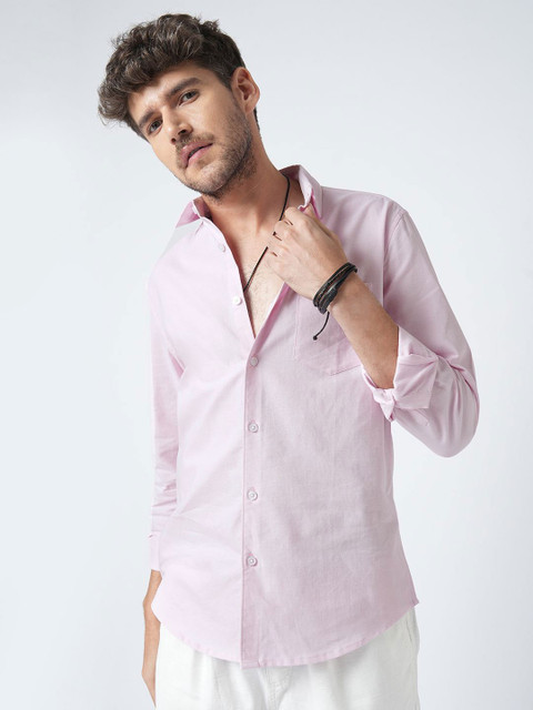 VASTRADO Men Classic Slim Fit Solid Cutaway Collar Cotton Casual Shirt - Image 4