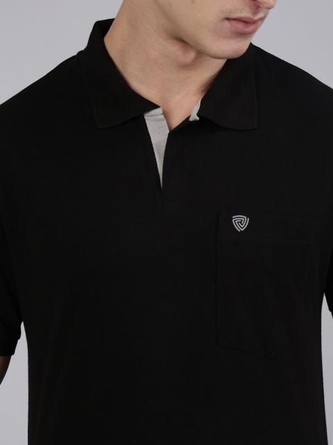Lux Cozi Men Solid Polo Collar Cotton T-shirt - Image 2