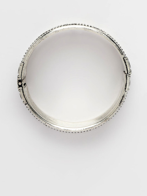 Anouk Women Silver-Toned German Silver Oxidised Kada Bangle - Image 4