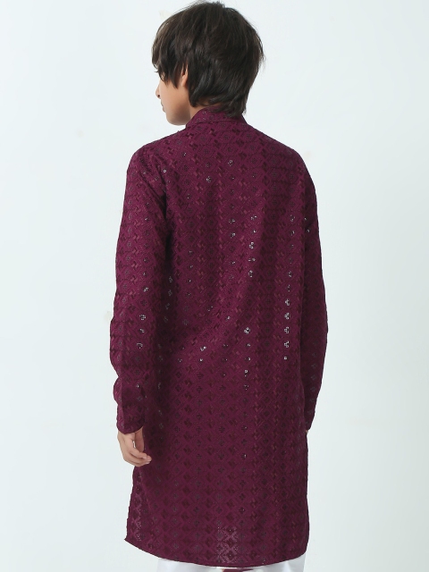 CHILINS Boys Ethnic Motifs Embroidered Kurta with Pyjama - Image 4