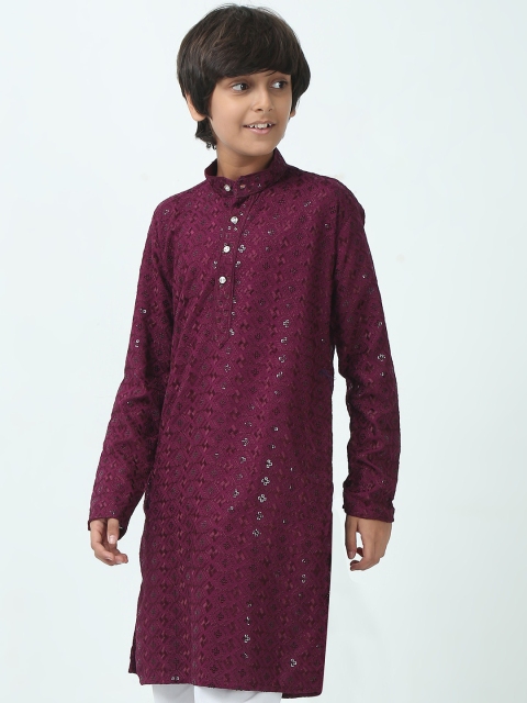 CHILINS Boys Ethnic Motifs Embroidered Kurta with Pyjama - Image 3