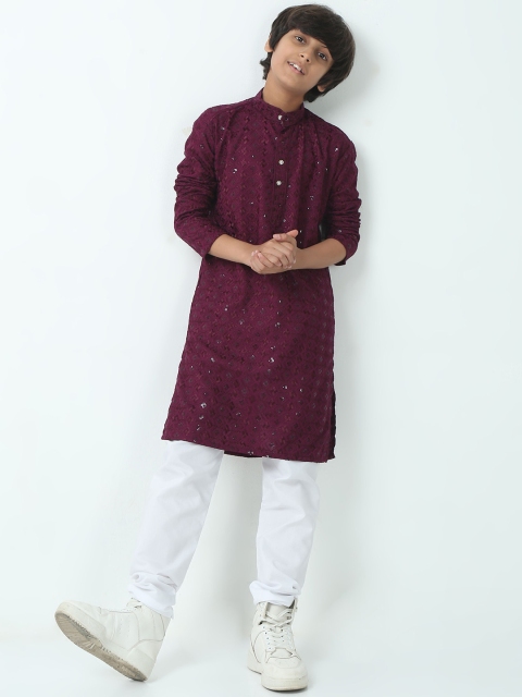 CHILINS Boys Ethnic Motifs Embroidered Kurta with Pyjama - Image 5