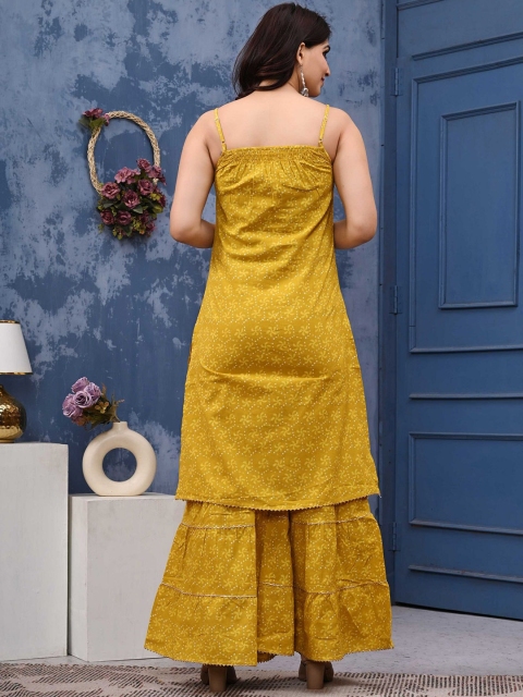 Cloth Bites Women Floral Printed Cotton Kurta with Sharara & Dupatta - Image 5