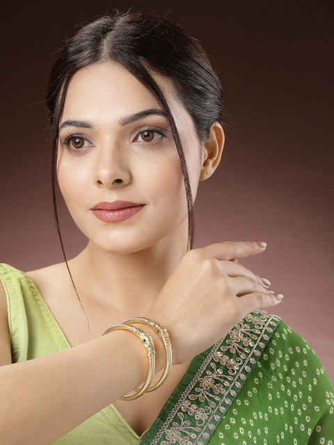 Anouk Women Set of 2 Gold-Plated Handcrafted Traditional Bangles - Image 5