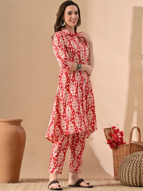 Jaipuri Fashionista Women Printed Pure Cotton Tumic & Trousers - Image 2