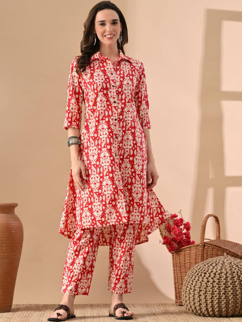 Jaipuri Fashionista Women Printed Pure Cotton Tumic & Trousers
