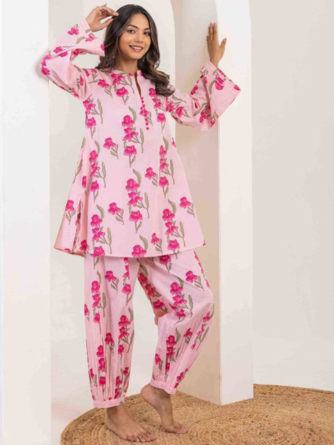 THE FAB FACTORY Floral Printed Tunic with Salwar