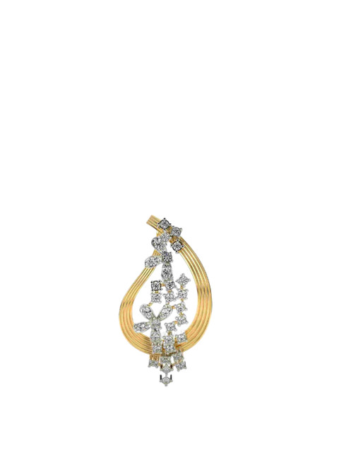 VALANOVA Women Hallmarked 14K Yellow Gold & Certified Lab Grown Diamond Pendant