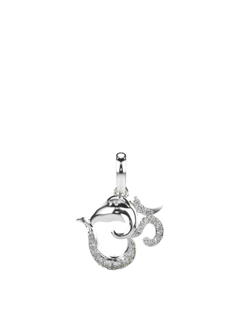 VALANOVA 14K White Gold Plated 0.13 Ct Lab Grown Diamond Pendant