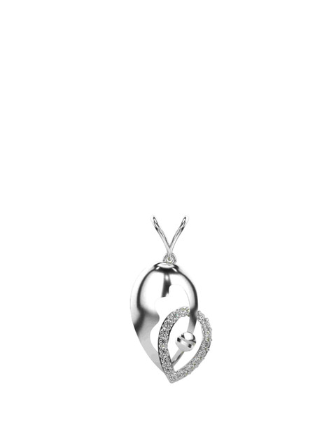 VALANOVA Women 14 Kt White Gold Lab Grown Diamond Pendant
