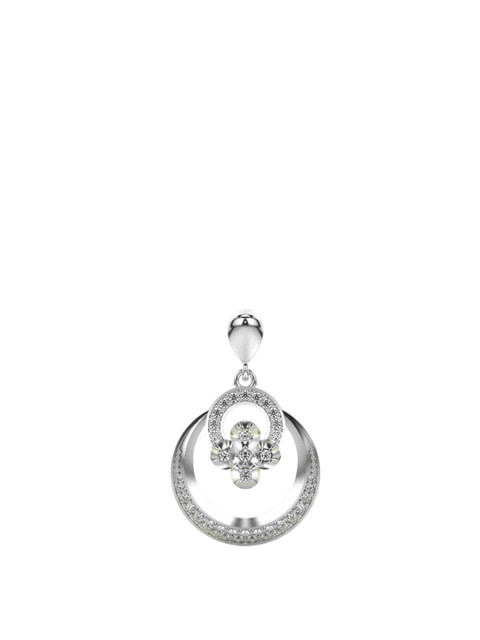 VALANOVA Women 14 Kt White Gold Lab Grown Diamond Pendant
