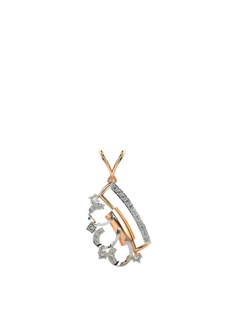 VALANOVA Women Hallmarked 14K Rose Gold & Certified Lab Grown Diamond 0.23cts Pendant