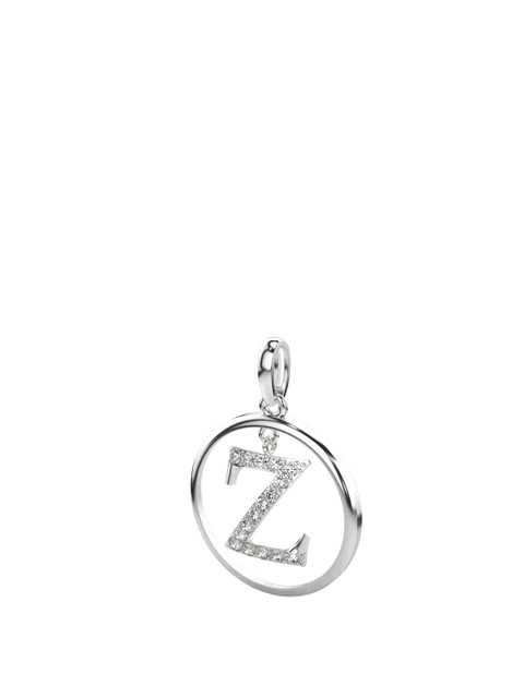 VALANOVA 14K White Gold Plated 0.29 Ct Lab Grown Diamond Alphabet Z Pendant - Image 2