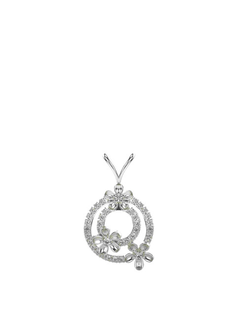VALANOVA Women 14 Kt White Gold Lab Grown Diamond Pendant