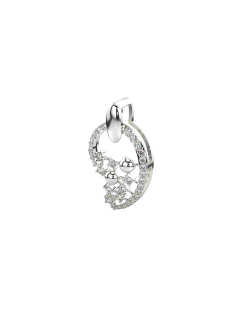 VALANOVA Women 14 Kt White Gold Lab Grown Diamond Pendant - Image 3