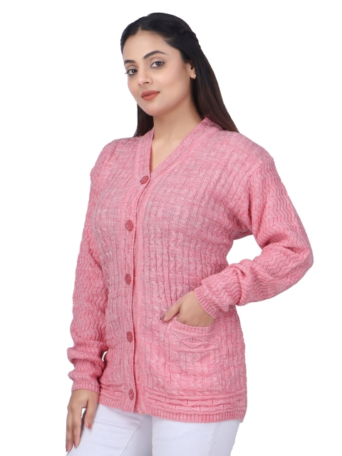 WOOL 4U Misri Women V-Neck Woollen Front-Open Sweaters - Image 5