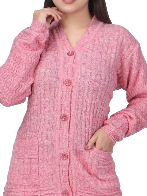 WOOL 4U Misri Women V-Neck Woollen Front-Open Sweaters - Image 3