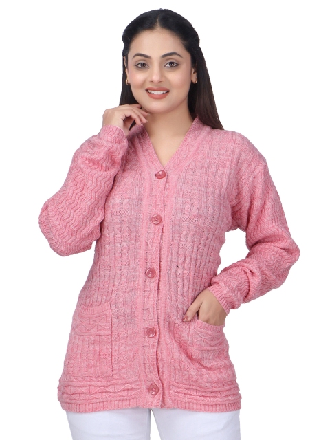 WOOL 4U Misri Women V-Neck Woollen Front-Open Sweaters - Image 2