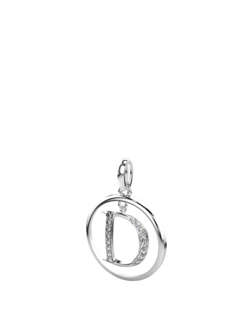 VALANOVA 18K White Gold 0.22 Ct Lab Grown Diamond Alphabet D Pendant - Image 2