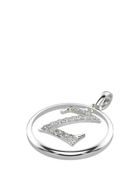 VALANOVA 14K White Gold Plated 0.29 Ct Lab Grown Diamond Alphabet Z Pendant - Image 3