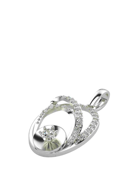 VALANOVA Women 18 Kt White Gold Lab Grown Diamond Pendant - Image 3