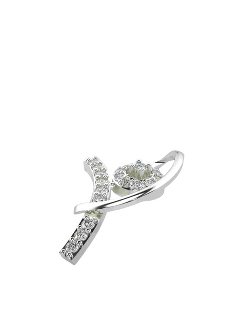 VALANOVA Women 18K White Gold & Certified Lab Grown 0.16cts Diamond Pendant - Image 3