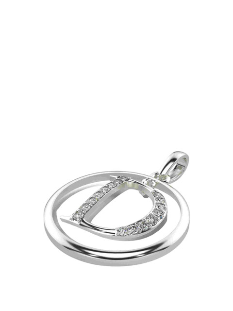 VALANOVA 18K White Gold 0.22 Ct Lab Grown Diamond Alphabet D Pendant - Image 3