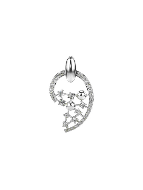 VALANOVA Women 14 Kt White Gold Lab Grown Diamond Pendant