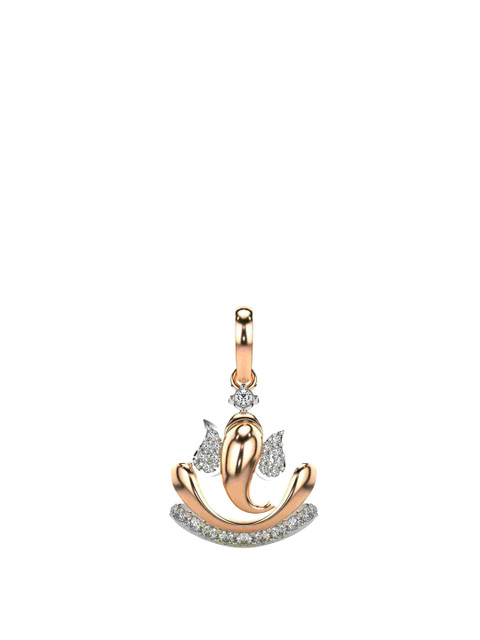 VALANOVA Women Hallmarked 14K Rose Gold & Certified Lab Grown Diamond 0.20cts Pendant