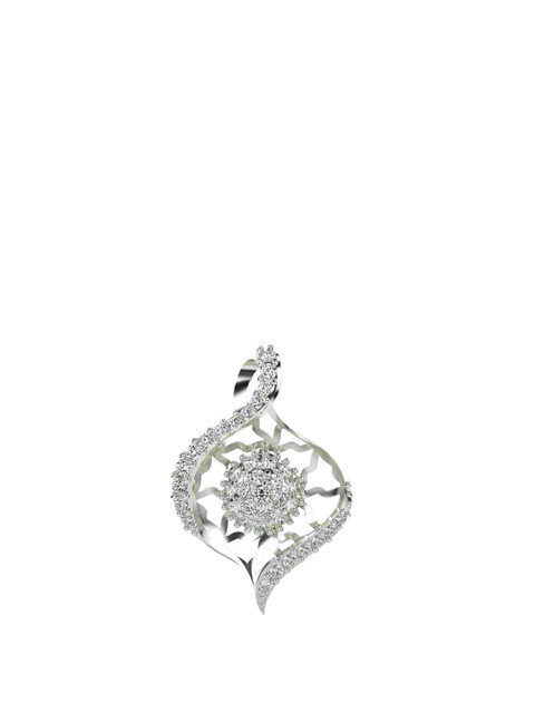 VALANOVA 18K White Gold Plated 0.33Ct Lab Grown Diamond Pendant