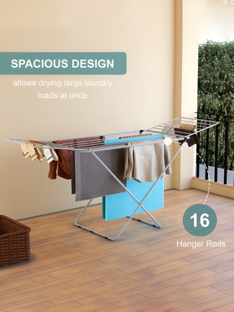 RUBOXA Grey Metal Foldable Cloth Drying Stand - Image 5