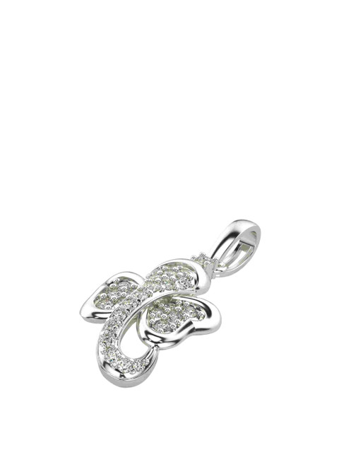 VALANOVA 14K White Gold Plated 0.24Ct Lab Grown Diamond Pendant - Image 3