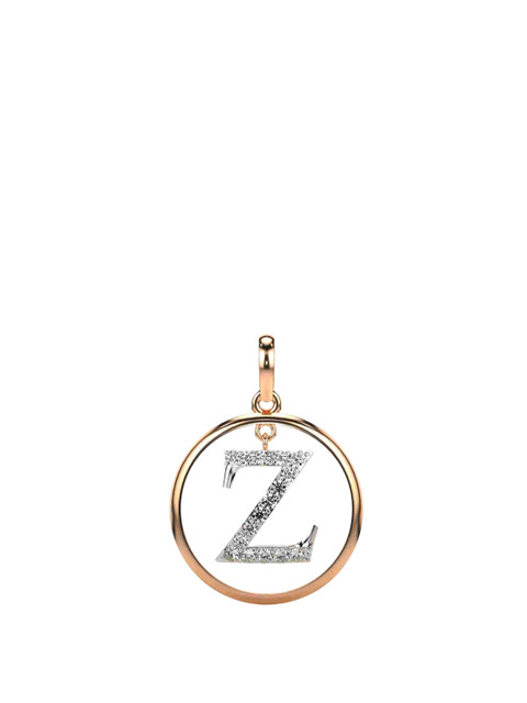 VALANOVA 14K Rose Gold Plated 0.29 Ct Lab Grown Diamond Alphabet Z Pendant