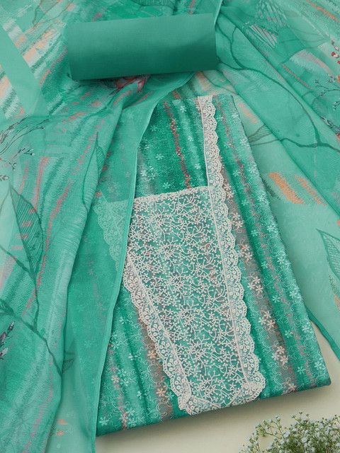 Soch Printed Organza Unstitched Dress Material