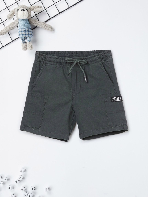 max Boys Mid-Rise Cotton Cargo Shorts