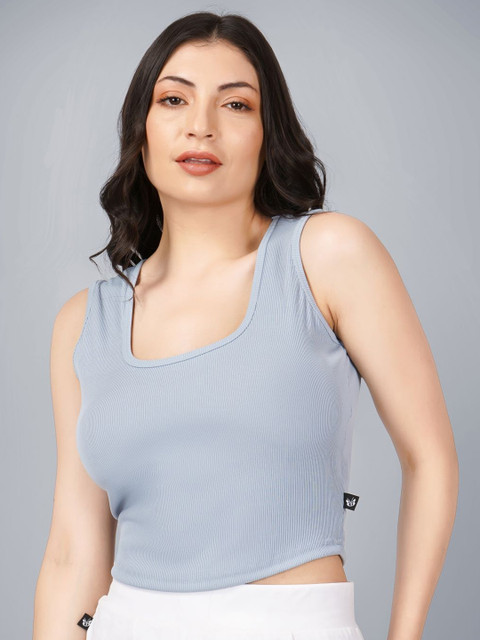 Plus Size Women Ribbed Tank Crop Top