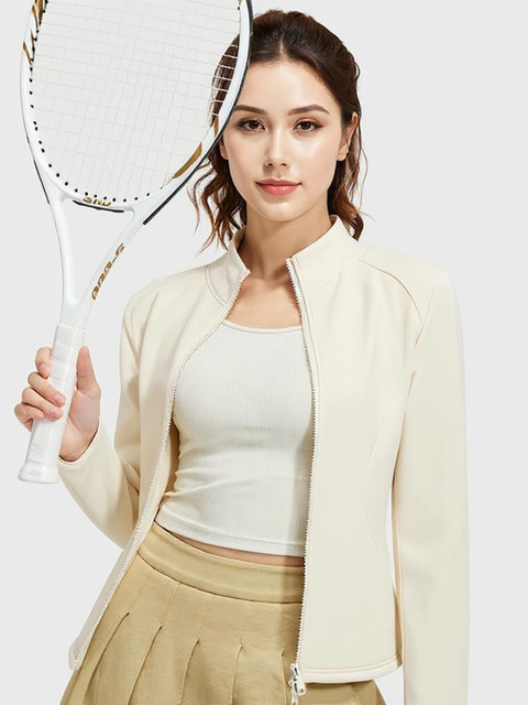 HRX by Hrithik Roshan Geometric Crop Bomber Jacket