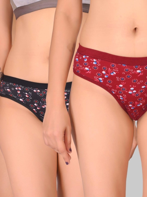 FiveFlag Mid-Rise Cotton Blend Briefs Combo of 3
